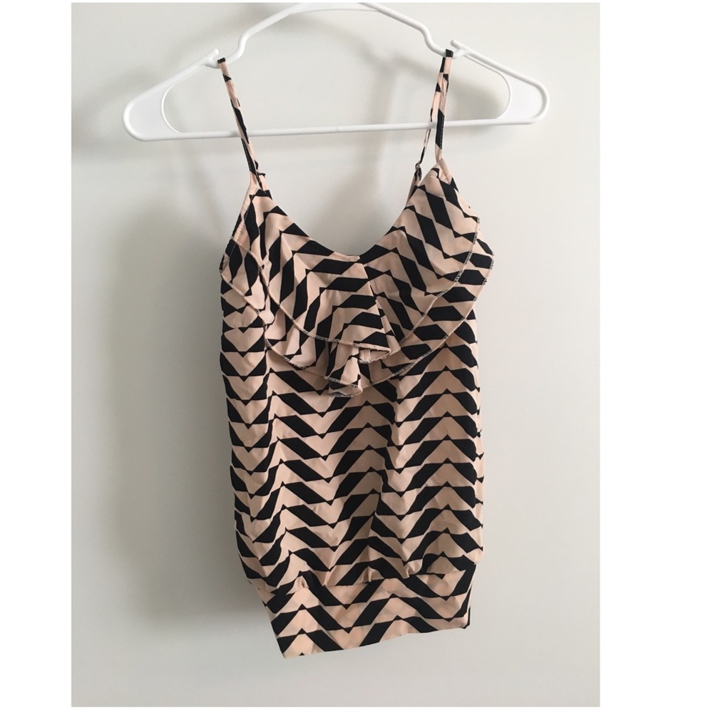 Blush pink & black formal top